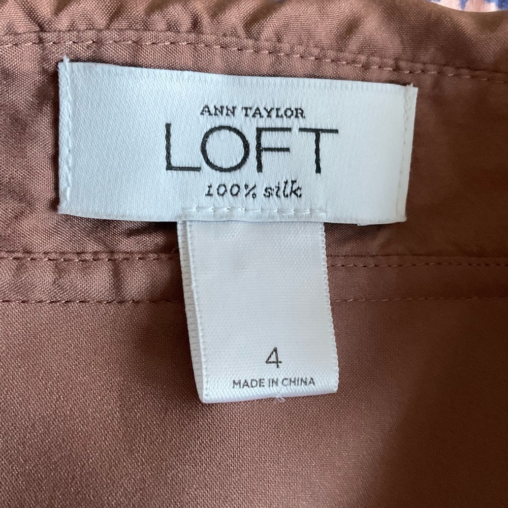 Ann Taylor Loft Silk  Midi Dress size 4